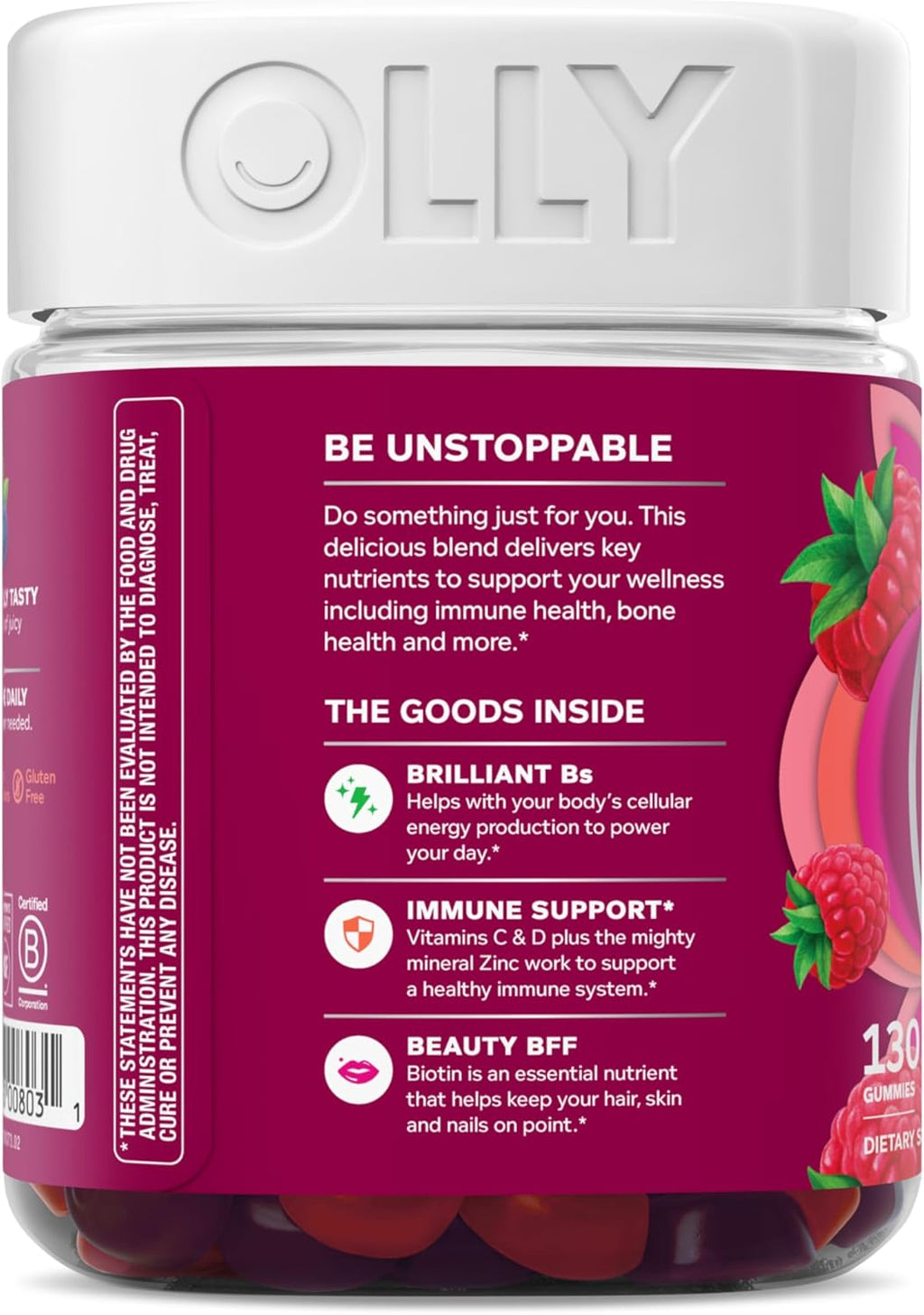 OLLY Women's Multivitamin, Supports Overall Wellness,* Biotin - 130 Count