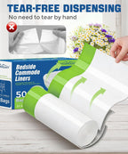 Charmount Bedside Commode Liners, Disposable Commode Bags with Drawstring, Leakproof Universal Fit Portable Toilet Chair Bucket & Bedpan Liners for Home & Camping Use-50 Pack