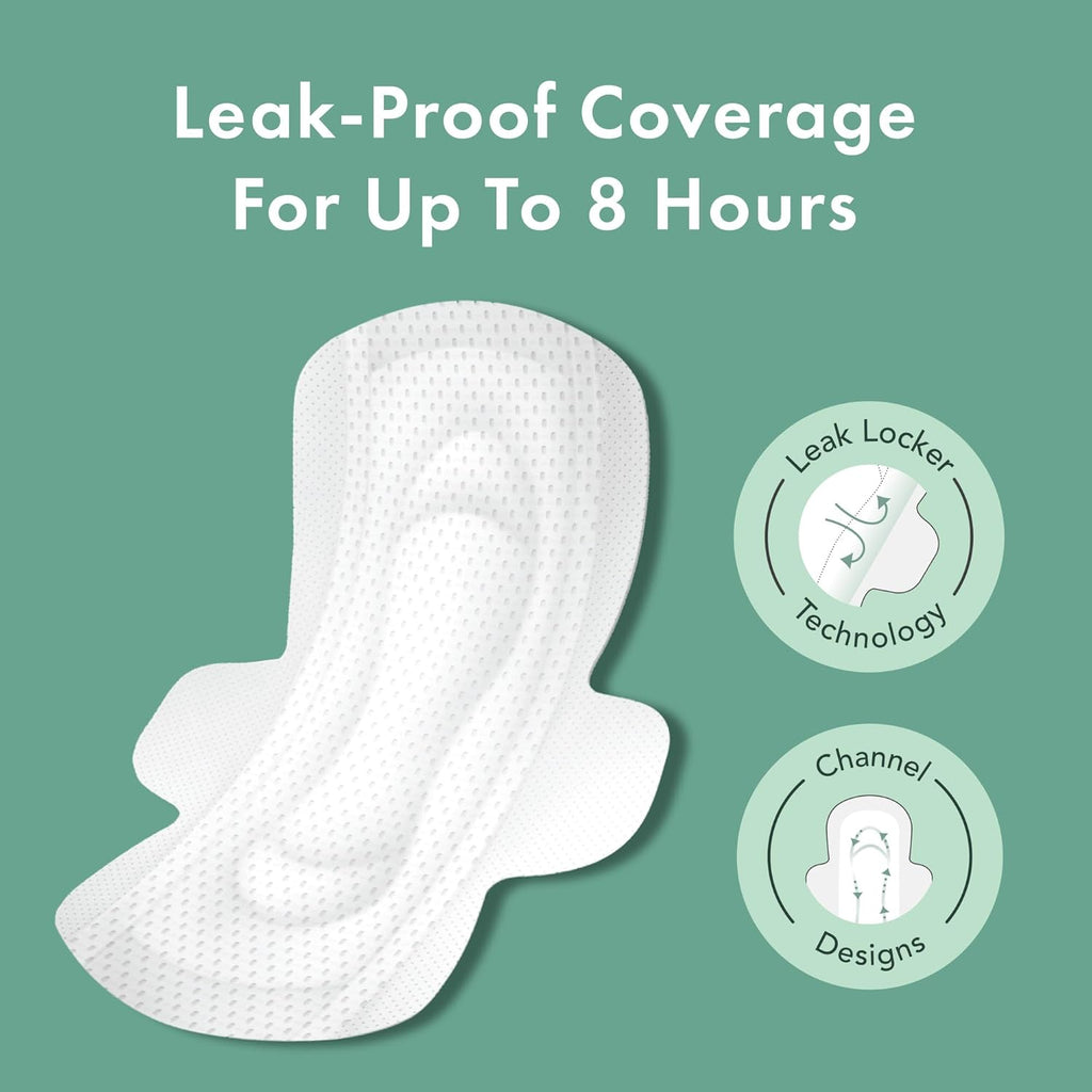 Rael Organic Cotton Cover Sanitary Pads for Women Moderate (Regular, 56 Ct) | Ultra Thin Period Pads with Wings, Regular Absorbency, Unscented, Chlorine Free, Period Essentials, Feminine Care