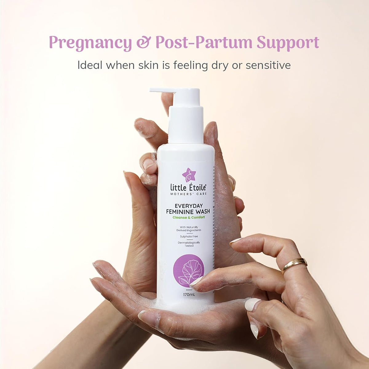 Little Étoile Mothers' Care Everyday Feminine Wash, Sulphate-Free pH Balanced Intimate Wash for Women with Aloe Vera, Calendula & Centella, Gentle Cleanser for Pregnancy, 170 ml