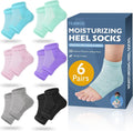 TEAWOO Moisturizing Heel Socks - 6 Pairs for Dry Cracked Feet | Toeless Gel Socks for Hydration and Repair, Soften and Hydrate Dry Cracked Feet Heels, Gel Socks for Dry Cracked Feet