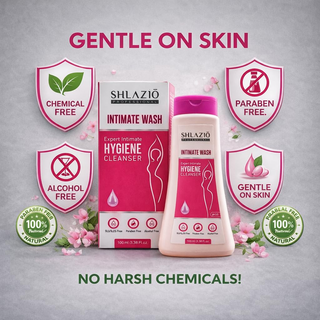 Shlazio Intimate Wash | Gentle Feminine Hygiene Wash | pH Balanced Intimate Cleanser for Daily Use | Mild & Refreshing Personal Care Wash for Women | 100ml