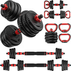 Adjustable Dumbbell set,20/30/45/70/90lbs Free Weight Set | 5 in1 Dumbbell Set with Connector,Used as Barbell,Kettlebells,Push up Stand,Fitness Exercises for Home Gym Suitable Men/Women