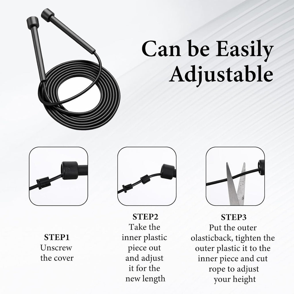 36PCS Adjustable PVC Jump Rope Bulk - 9.4ft Black Jump Ropes for Cardio Fitness, Workout, Training - Tangle-Free Plastic Jumping Rope Bulk for Men & Women