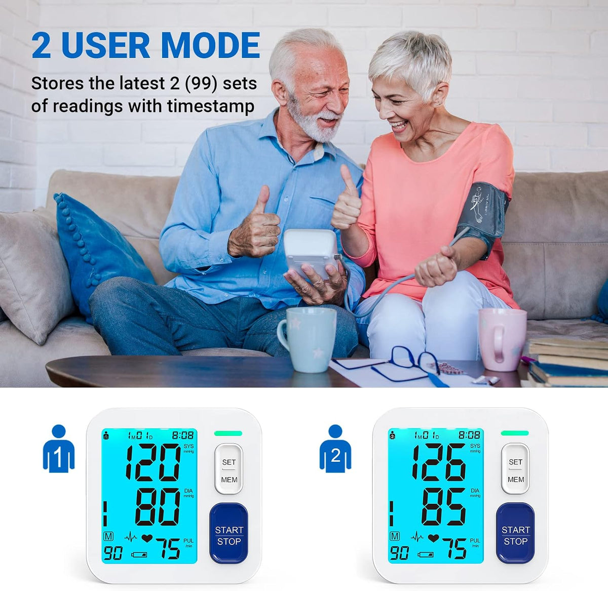 Blood Pressure Monitors for Home Use, 9-17'' & 13-21'' Extra Large Cuffs