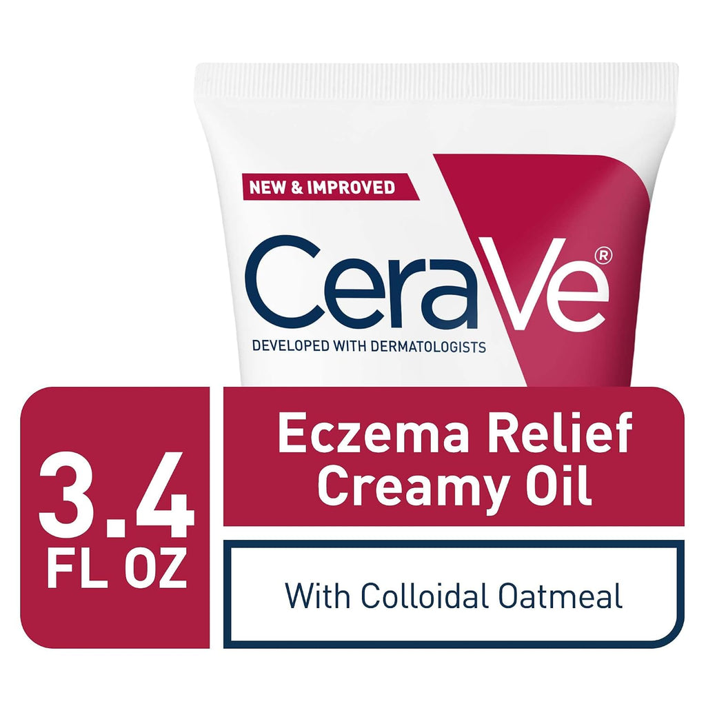 CeraVe Eczema Relief Creamy Body Oil, Body Cream & Lotion, 34oz | Colloidal Oatmeal Skin Care Formula with Ceramides Acts As A Soothing Eczema Treatment For Dry, Itchy Skin Relief
