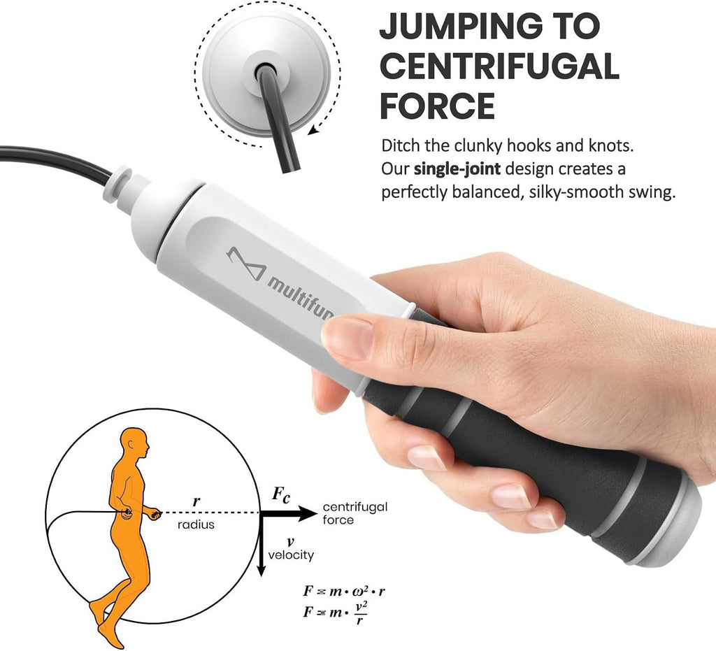 multifun Digital Jump Rope with Smart Counter & Timer - Adjustable Speed Skipping Rope for Fitness, Weight Loss, Boxing, MMA - Tangle-Free Ball Bearings & Anti-Slip Handles for Men, Women, Kids.(2026 New Evolution for 3second Rope Swap)