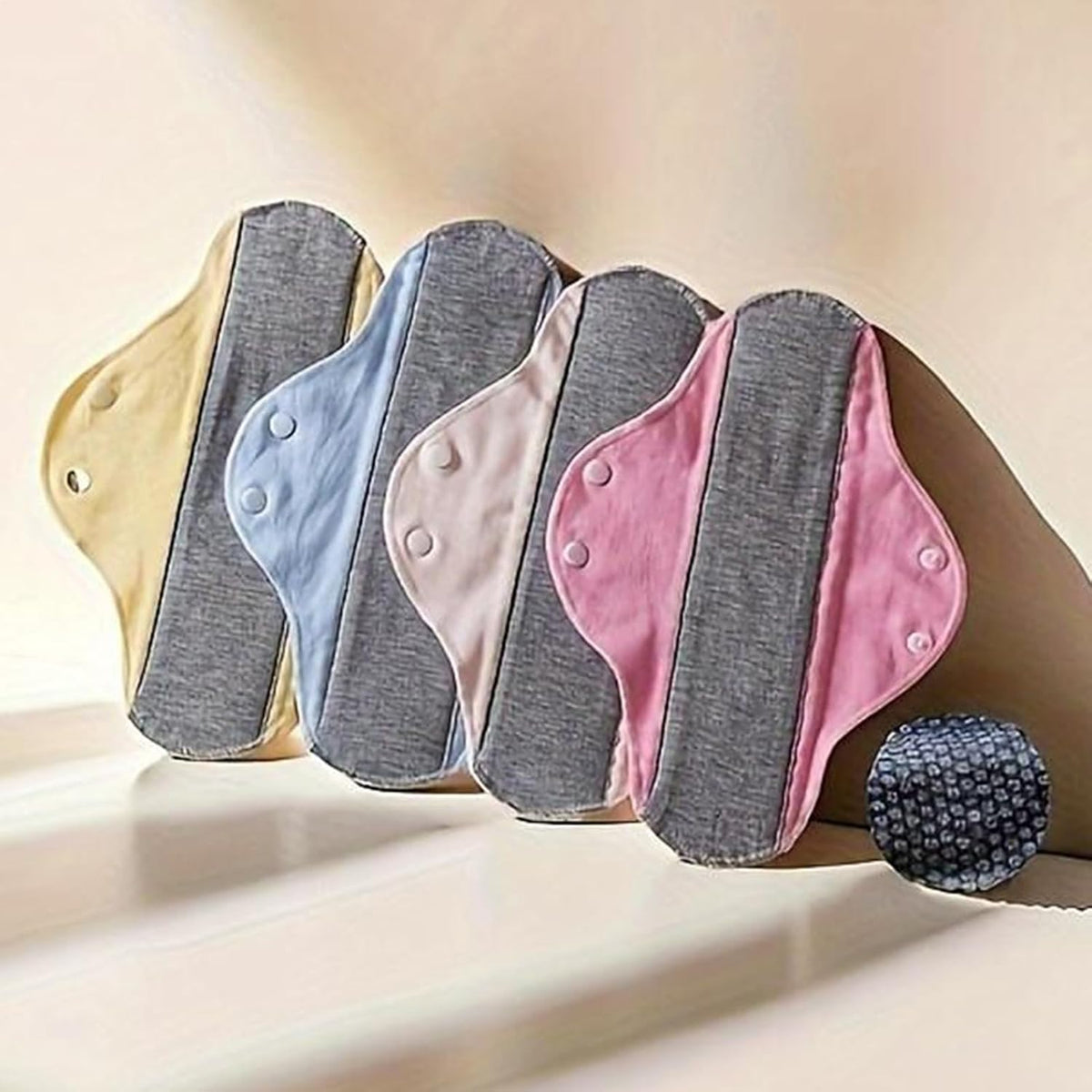 Organic Cotton Reusable Sanitary Pads, 6 Pack Eco-Friendly Washable Cloth Sanitary Pads for Menstruation and Urinary Incontinence, Leakproof Sanitary Pads for Women and