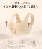 BRABIC Womens Wireless Front Closure Bra Post Surgery Compression Mastectomy Surgical Support Full Coverage Bralette