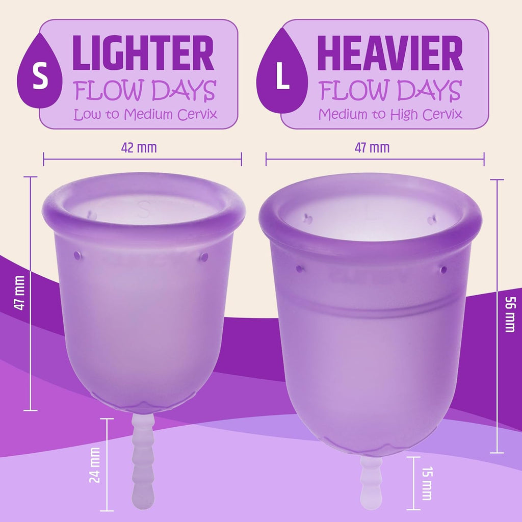 Venus Menstrual Cup (Period Cup for Women) - Best for Heavy Flow - 12 Hours Leak-Free Protection - 100% Medical-Grade Silicone Reusable Cup - Unique Design to Ease Your Period Cycle | Large