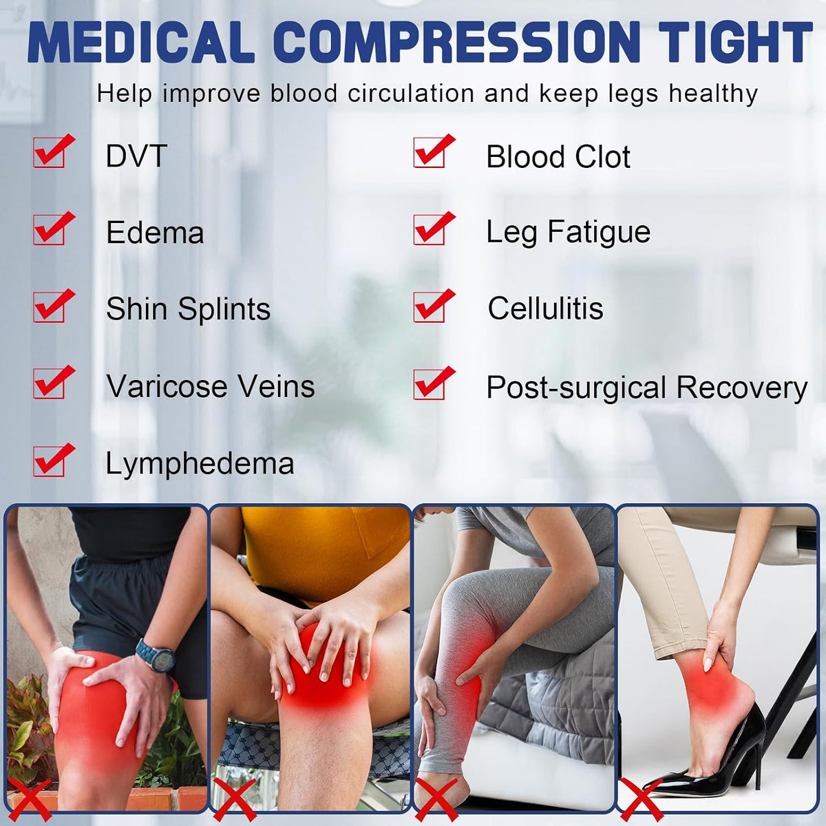 beister Compression Pantyhose 20-30 mmHg, Medical Leggings Footless Women | Firm Graduated Support; Tired, Heavy Legs; Eases Circulation; Edema; Varicose Veins; Travel; Recovery; Opaque Comfort
