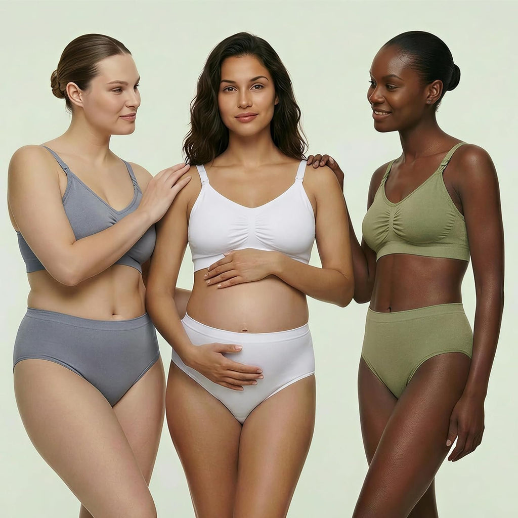 Under Control Nursing Bra 4-Pack - Wireless Maternity & Sleep Bra with Removable Pads - Comfortable Breastfeeding Bra (S-2XL)