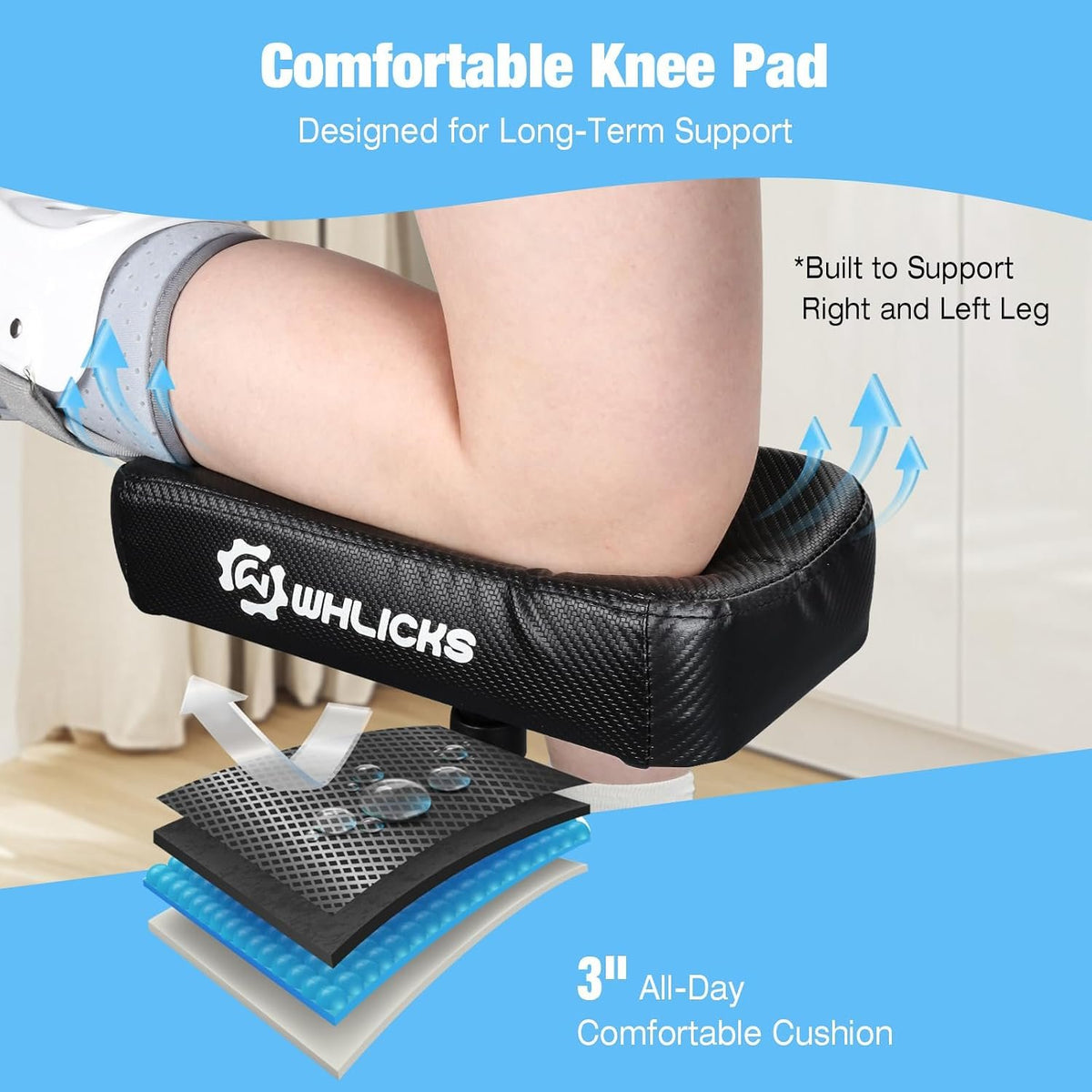 WHLICKS Foldable All Terrain Knee Scooter for Adults for Foot Injuries