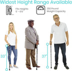 Vive Folding Cane - Foldable Walking for Men, Women Fold-up & Collapsible | Lightweight, Adjustable, Portable Hand Stick Balancing Mobility Aid Sleek, Comfortable (Black Butterfly)