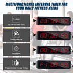 Fitness Timer with Stopwatch Button, Suitable for School/exam/Home Exercise/Gym/Gym SMAHEAT Electronic Fitness Timer (1.5 inch six-Digit All-red)