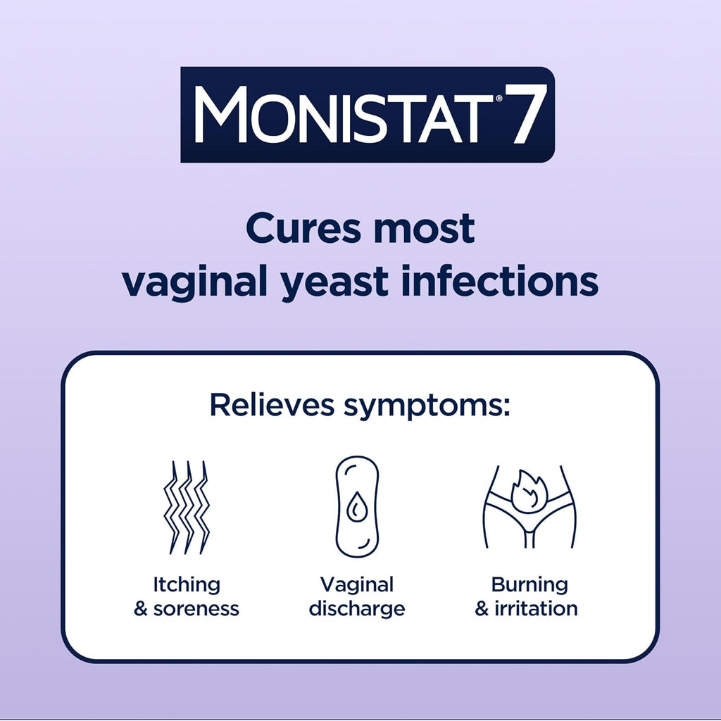 Monistat 7-Day Yeast Infection Treatment for Women, Miconazole Cream (45g Tube) & 7 Applicators, for Relief of Mild Vaginal Itching