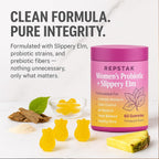 Women’s Probiotic + Slippery Elm Gummies | Intimate Flora & pH Balance Support | Lactobacillus + Prebiotic XOs | Pineapple Flavor | 60 Gummies
