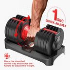 Adjustable Dumbbells Set All in One Free Weights Set for Home Gym | 25/26.5/52.5/55/85lbs Weights Dumbbells Set, 1 Sec Adjust Weights with Anti-Slip Handle for Home Fitness