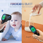 Forehead Thermometer for Adults and Kids, Non Contact, 1s Result (Black) | 3-Color Fever Alarm, 35 Memory Recalls, 2-in-1 Mode, Silent Mode, Large & Clear Backlit Display, FSA Eligible, Easy to use