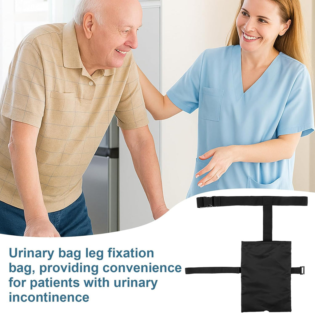 2 Pieces Catheter Leg Bag Holder, Urinary Collector with Belt, Invisible Urine Leg Bag Holder, Urine Bag Cover (2000ml, Black)