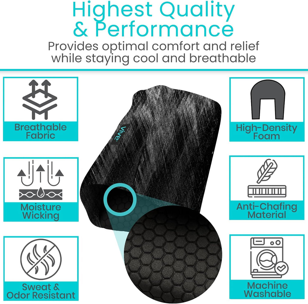 Vive Premium Crutch Pads & Hand Grips - Comfortable, Breathable | Machine Washable Padding - Moisture Wicking & Odor Reducing Pillow Accessory Covers for Adult & Youth Walking Crutches