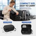 GWCASE Portable 2 in 1 Contact Lens Case and Glasses Case for 2 Pairs
