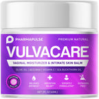 Pharmapulse Vaginal Moisturizer, Vulva Balm Cream, Intimate Skin Care, Menopause Support - Relieves Dryness, Itching, Burning, Redness, Chafing, Odor, Irritation - Estrogen Free 2oz