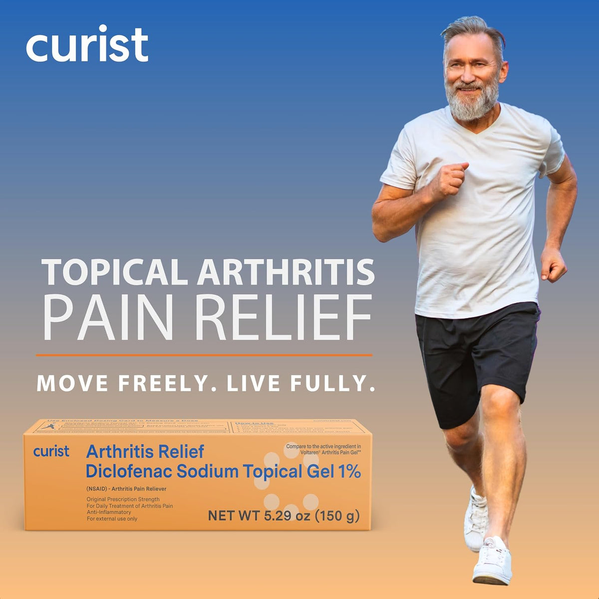 Curist Diclofenac Sodium Topical Gel 1% 150g (5.29 oz) for Arthritis Pain