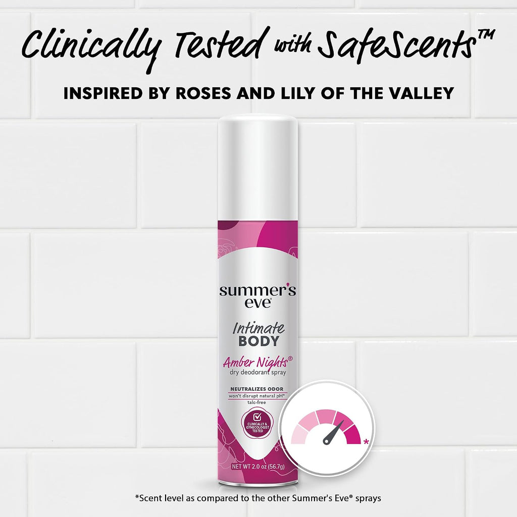 Summer's Eve Daily Refreshing Feminine Spray, Amber Nights, 2 Oz