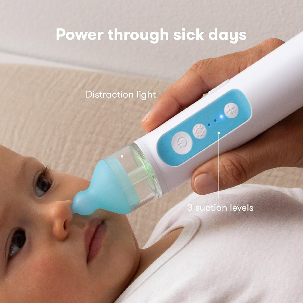Frida Baby Electric NoseFrida Nasal Aspirator for Baby & Toddler, Essential | Nose Sucker for Congestion & Allergy Relief, Upgraded with 3 Suction Levels, 2 Silicone Tips, USB