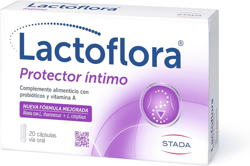 Lactoflora, Women's Intimate Protector, Probiotics and Vitamin A, Vaginal Flora Balance and Wellness, Immune Support, 20 Capsules