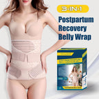 ChongErfei 3 in 1 Postpartum Belly Wrap Recovery Band Belt Abdominal Binder | Postpartum Belly Band, Belly Binder Post Partum, Post Surgery Pregnancy Belly Support Band Recovery Belly/waist/pelvis (L)