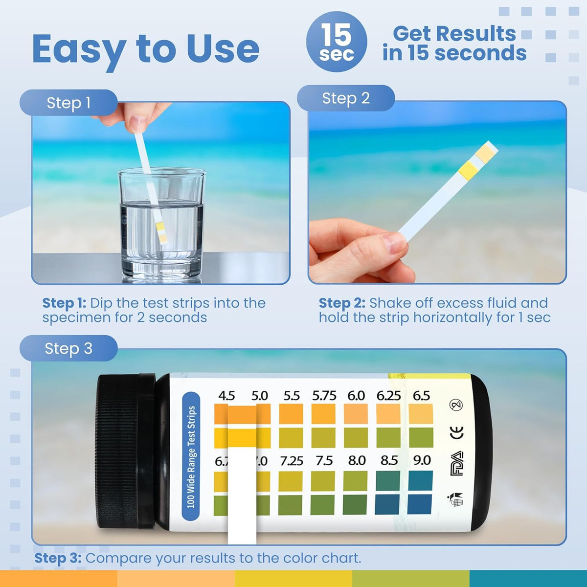pH Test Strips for Testing Alkaline and Acid Levels, Track & Monitor Your pH Level Using Saliva and Urine at Home, Get Highly Accurate Results in Seconds, 4.5-9.0 Range