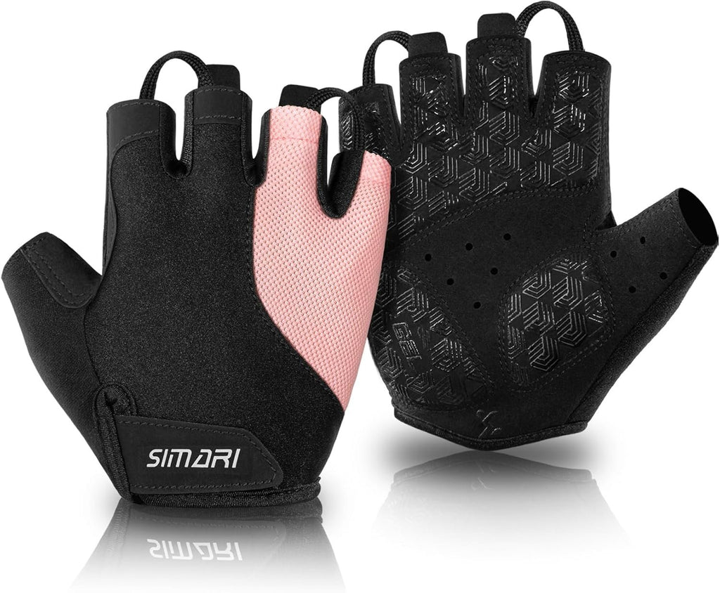 SIMARI Gel Pad Cycling Gloves with Shock-Absorbing/Grip/Breathable, Workout Bike Gloves for Men Women Biking, Mountain Biking, Fitness, Gym Exercise, Weight Lifting Training, Yoga, Pilates