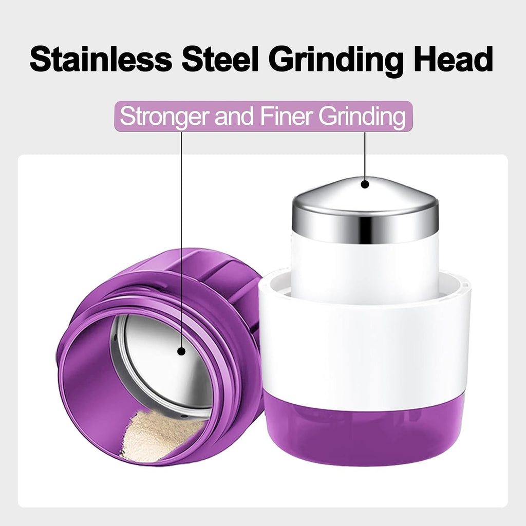 DUBSTAR 3-in-1 Pill Crusher Fine Powder Pill Grinder Pill Cutter Purple