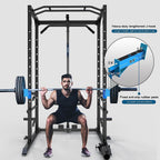 ULTRA FUEGO Power Cage, Multi-Functional Power Rack with J-Hooks, Dip Handles, Landmine Attachment and Optional Cable Pulley System for Home Gym