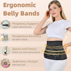Abdominal Binder Post Surgery Postpartum Belly Band, C-section Belly Binder, Girdle for Postnatal, Adjustable Belly Wrap, Stomach Compression Hernia Belt For Men or Women After Pregnancy, Hysterectomy (Black XXL)
