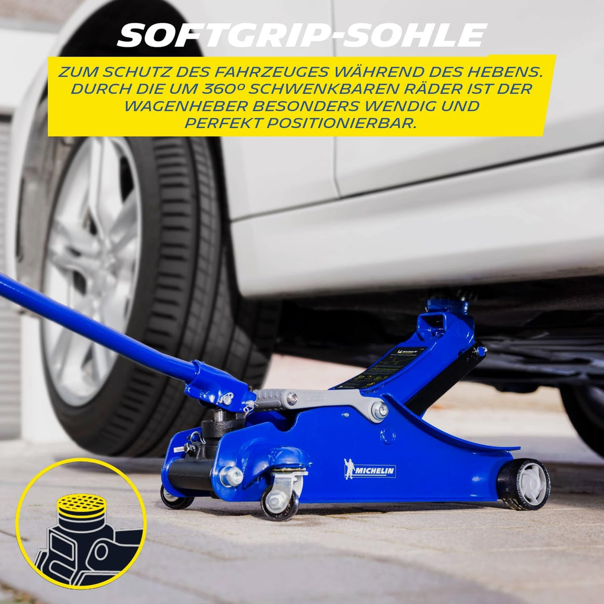 MICHELIN 92416 Hydraulic Jack, Load Capacity 1800 kg, Blue Michelin