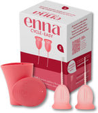 Enna Cycle Easy Menstrual Cup Size S – Pack of 2 Cups + Steriliser Box | Medical Silicone | Made in Spain | Reusable | Up to 12 Hours of Protection