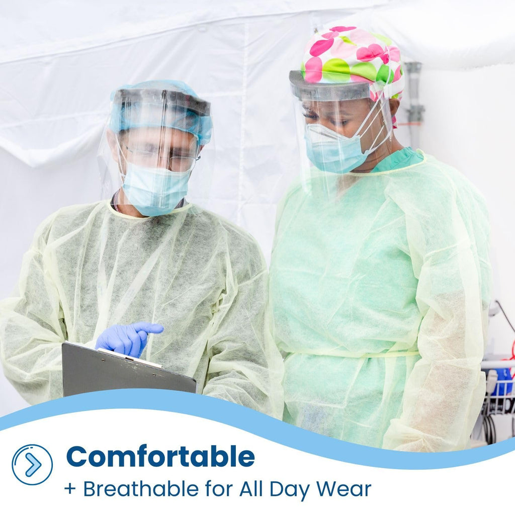 HCS PPE Gowns, Disposable, Medical, Yellow Cover Isolation Gown