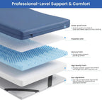 HOMBYS 5-Zone Memory Foam Hospital Bed Mattress for Pressure Relief & Pain Reduction, FDA Registered Medical Mattress for Home or Clinical Use, Waterproof Leakproof Cover (76" L x 36" W x 4" H)