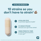 Physician's CHOICE Probiotics 60 Billion CFU - 10 Strains + Organic Prebiotics - Immune, Digestive & Gut Health - Supports Occasional Constipation, Diarrhea, Gas & Bloating - for Women & Men - 60ct