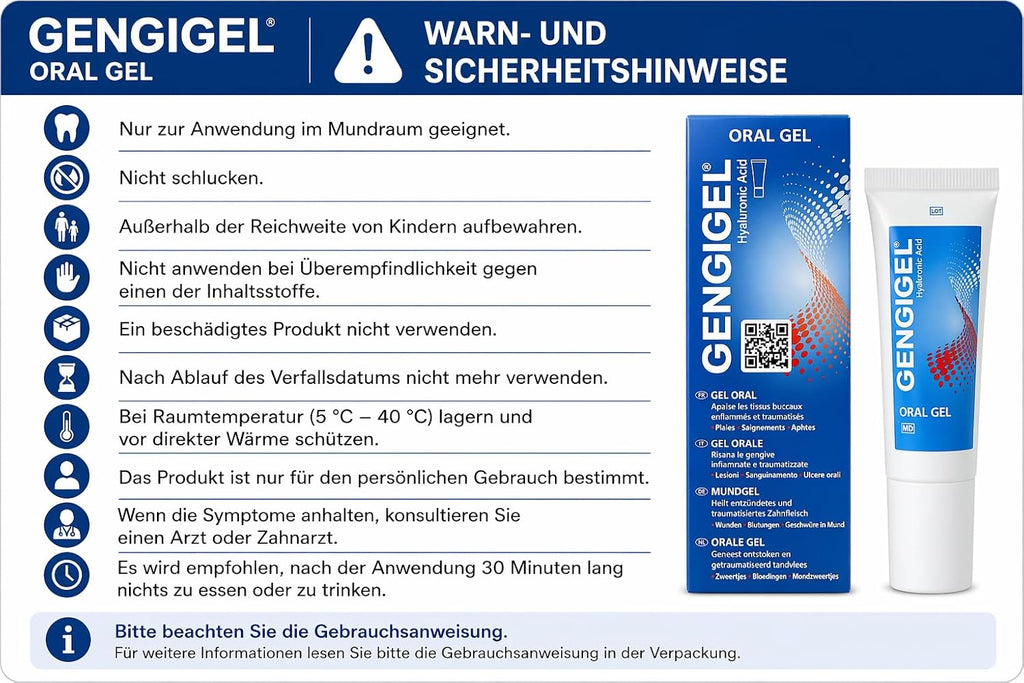Gengigel Hyaluronic Acid Oral Gel for Mouth & Gum Discomfort (20ml), Soothes Irritation, Promotes Natural Healing & Protects Delicate Oral Tissue, No Paraben or SLS, Vegan & Kosher