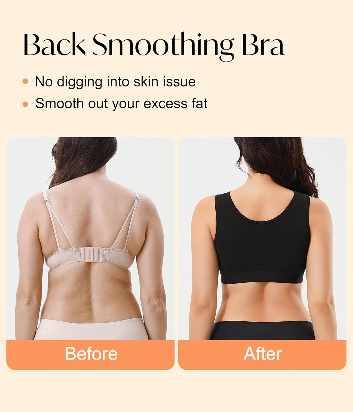 CYDREAM Zip Front Closure Wireless Bras for Women Full Coverage Post Surgery Compression Back Smoothing Comfort Adjustable