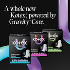 Kotex BioCare Ultra Thin Pads, Wings, Heavy, 72 Count, 3 Packs of 24