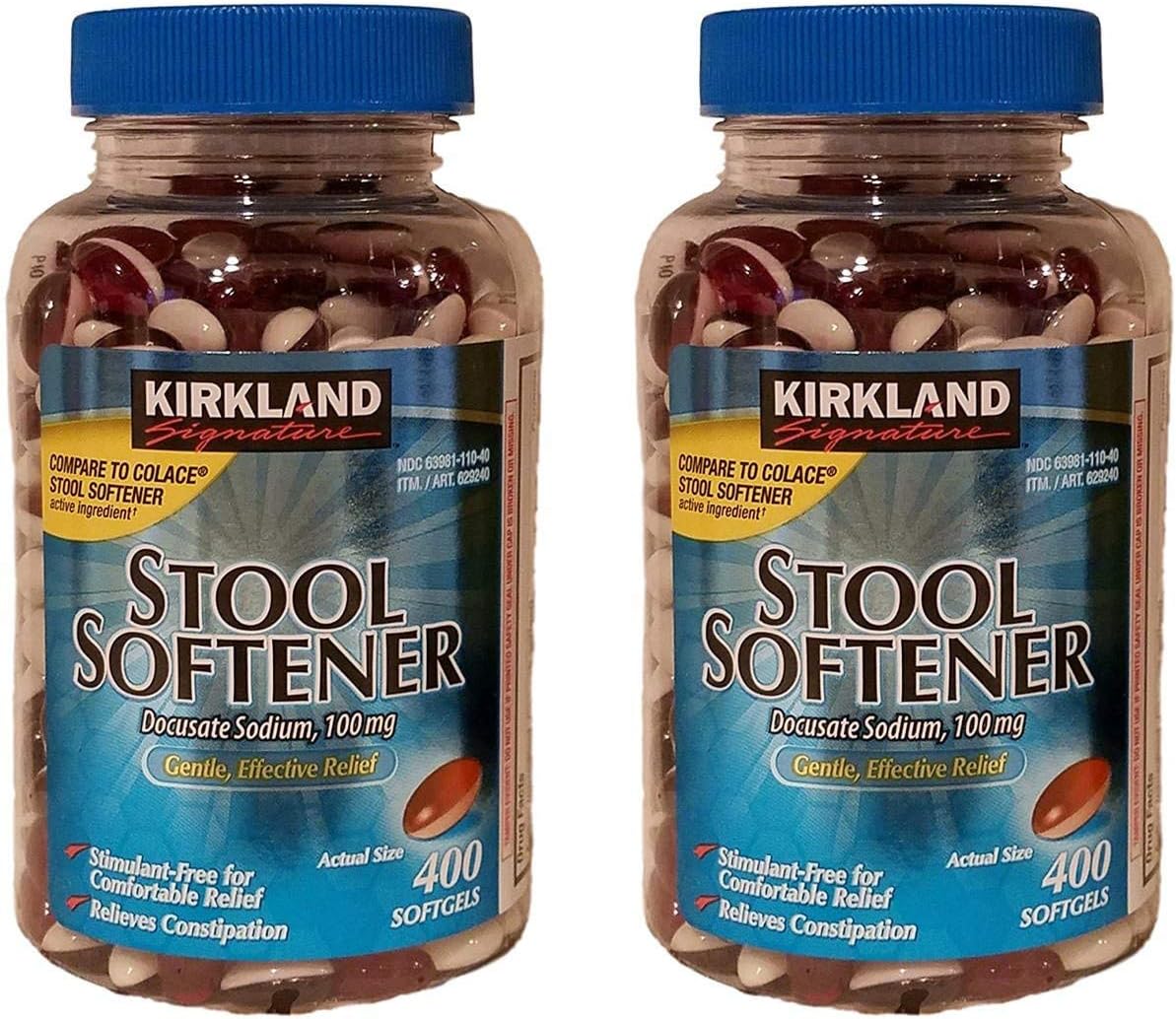 Kirkland Signature Stool Softener 100 mg., 400 Softgels (2 Pack)