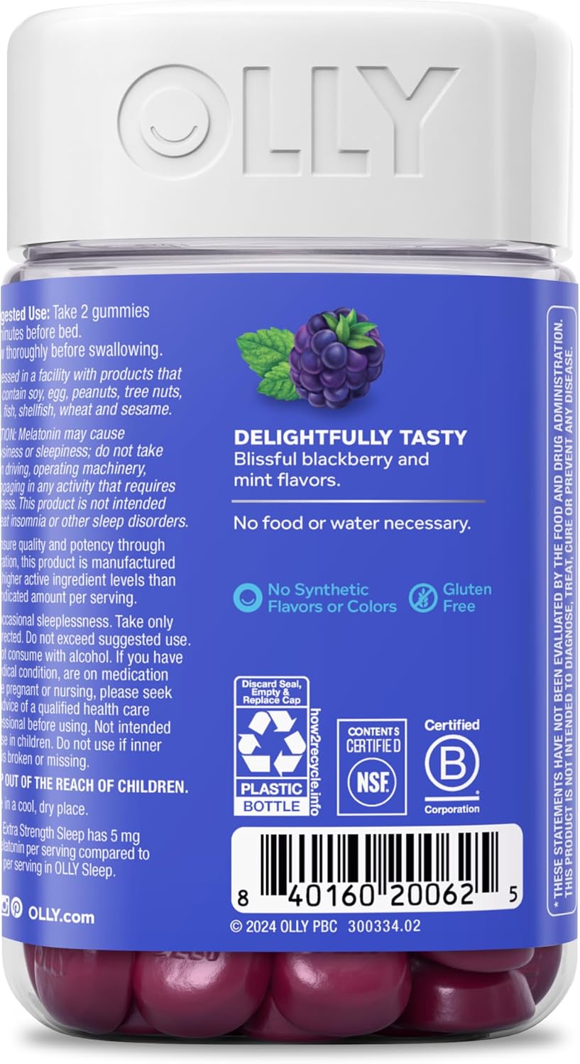 OLLY Extra Strength Sleep, Occasional Sleep Support Supplement - 70 Count