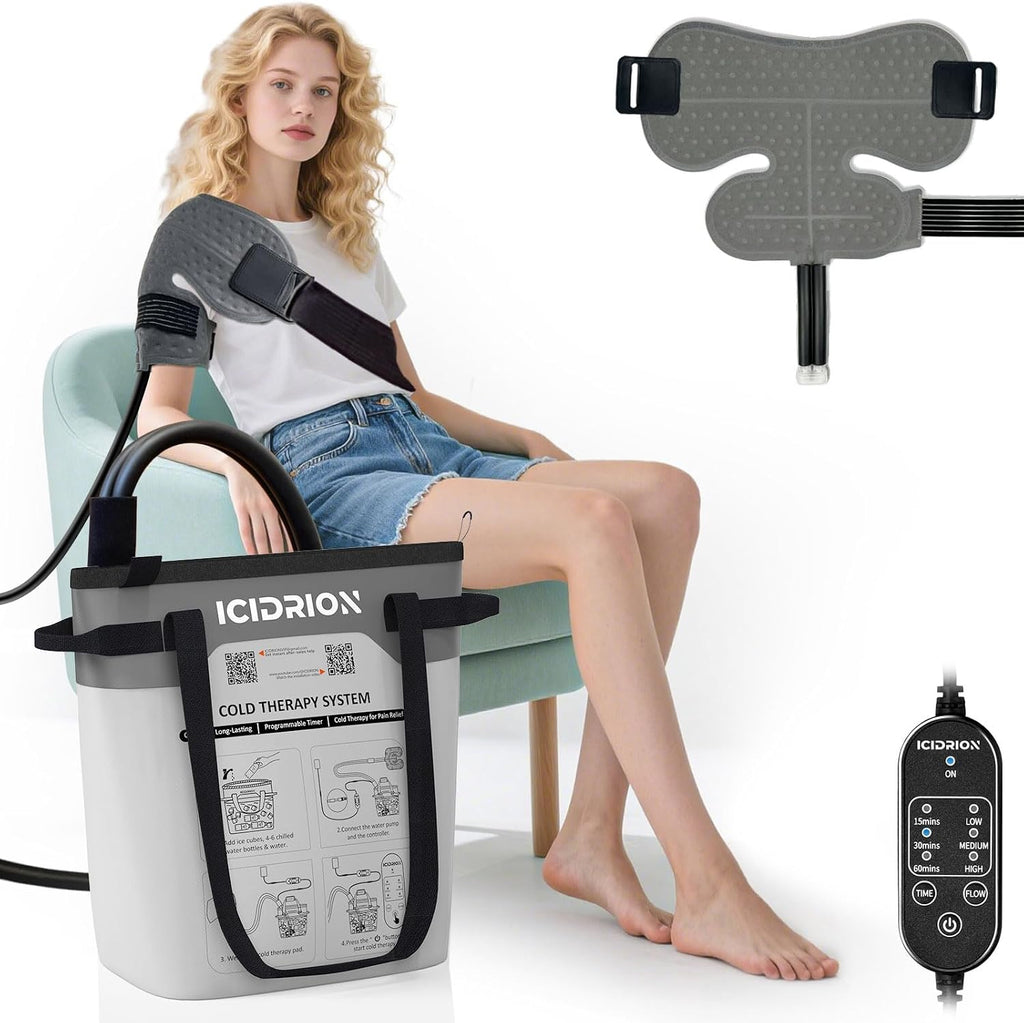 Ice Machine for Shoulder After Surgery, Programmable & Portable | FSA-HSA: Cold Therapy Machine for Shoulder Pain Relief, Quiet Cryotherapy System for RCR/rTSA, Sports Training & Home Use