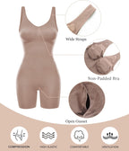 SHAPERX Women's Shaping Mid-Thigh Bodysuit Tummy Control Shapewear Seamless Full Body Shaper