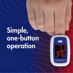 SmartHeart Fingertip Pulse Oximeter | Pulse Rate Monitor, Blood Oxygen Saturation, LED Display, Portable for Home & Sports Use, Lanyard & Batteries Included